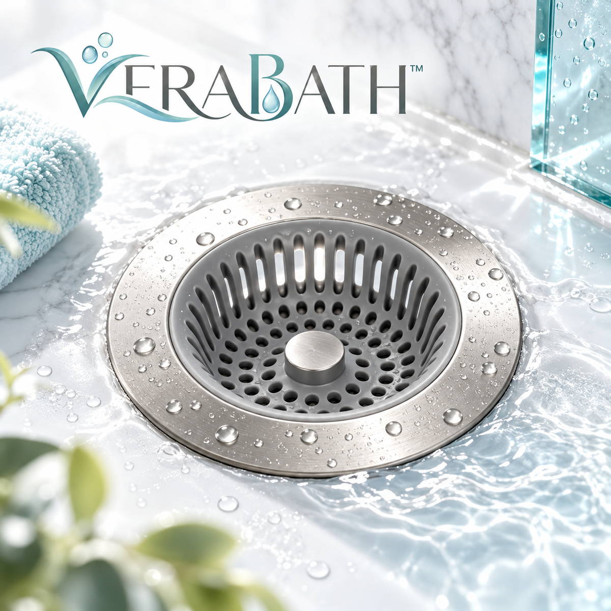 verabath™ Drain Hair Catcher with Drain Protection & Bathroom Maintenance