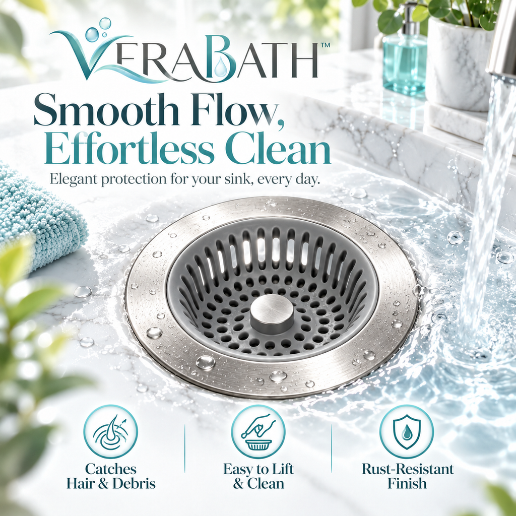 verabath™ Drain Hair Catcher with Drain Protection & Bathroom Maintenance