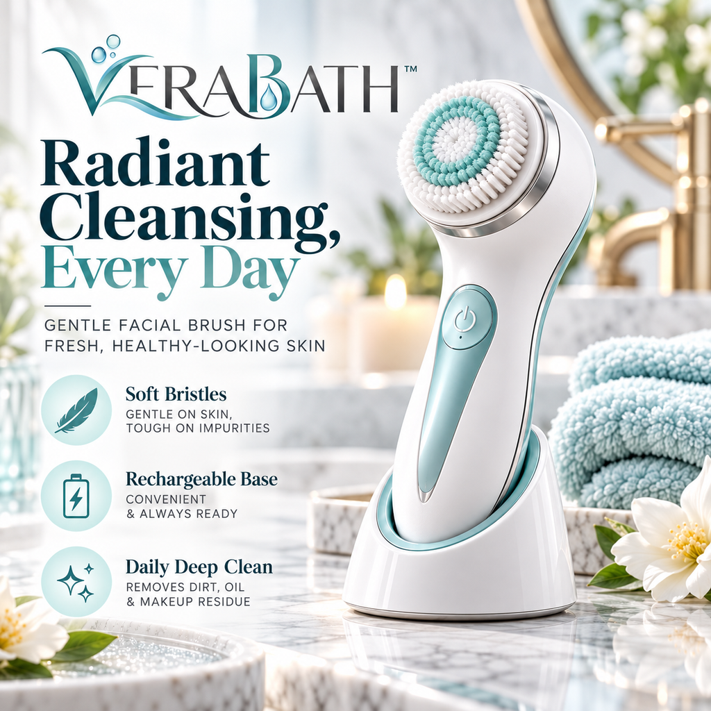 verabath™ Facial Cleansing Brush with Gentle Skincare & Daily Beauty Care