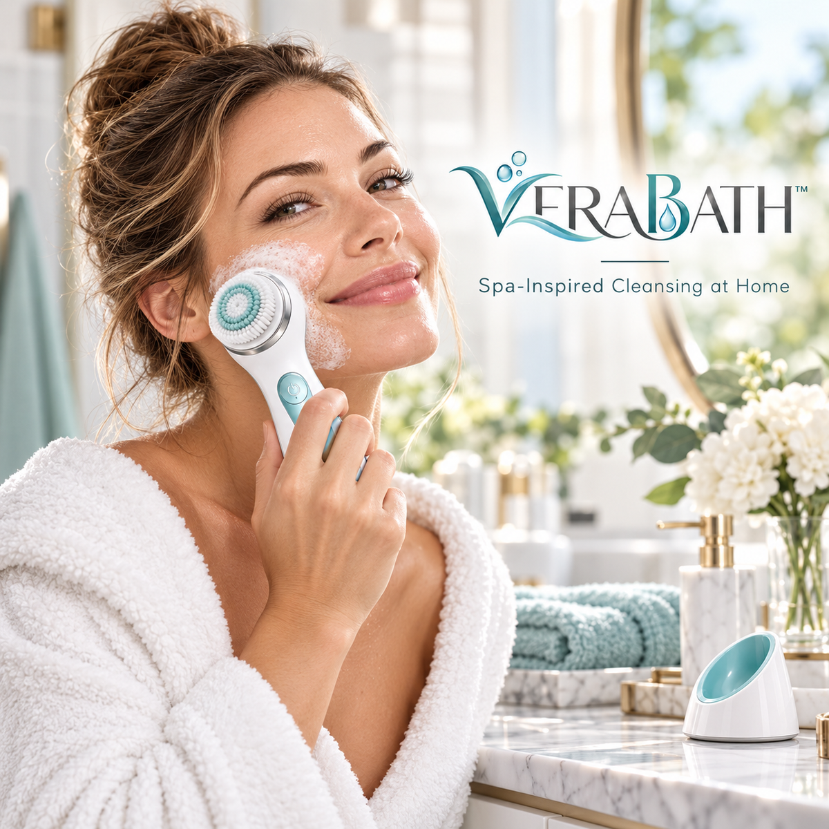 verabath™ Facial Cleansing Brush with Gentle Skincare & Daily Beauty Care