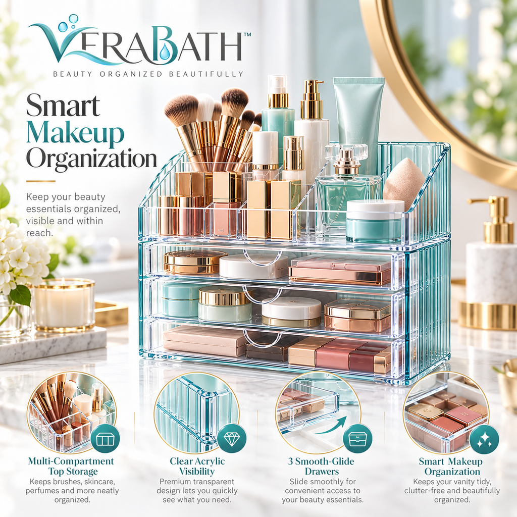 verabath™ Makeup Organizer with Beauty Storage & Vanity Organization Solution